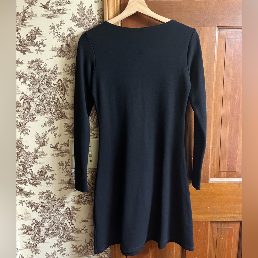American Apparel Black Long Sleeve Mini A-line  Dress - Made in USA - Picture 3 of 4